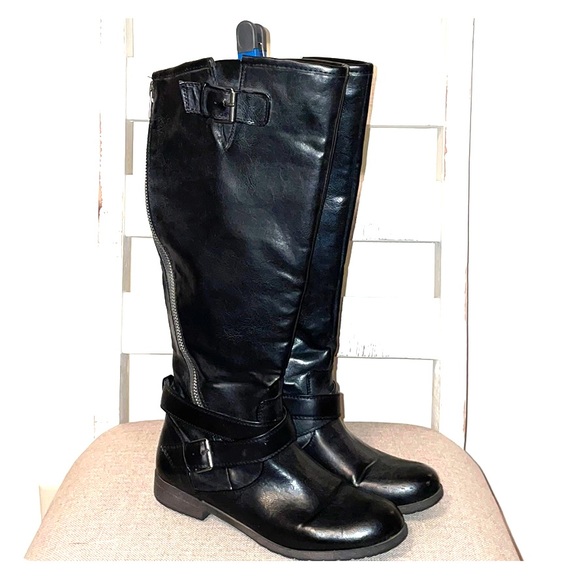 Material Girl Shoes Material Girl Tall Buckled Boots Poshmark